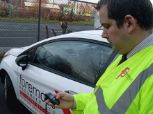 Des Oldham, Office Manager for Foremost Security Ltd using the Romad RSP-100