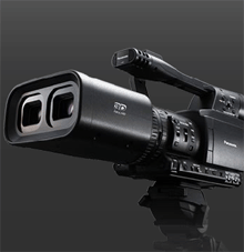 In Panasonic’s Full-HD 3D camcorder, the lenses, camera head, and a dual Memory Card recorder are integrated into a single, lightweight body.  The camcorder also incorporates stereoscopic adjustment controls making it easier to use and operate