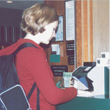 Students can choose to enter their ID number using the HandKey's numeric keypad or by swiping their magnetic stripe card