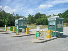 The entrance to Toronto Zoo showing the gates where LEGIC's secure contactless smart cards are used to monitor parking