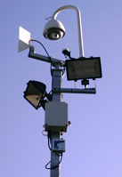Axis 213 cameras are strategically located at various points throughout the site