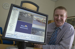Pictured is Gareth Cutts, IT Manager for ABP with NetVu ObserVer software from Dedicated Micros