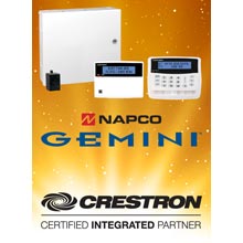 For Crestron integration, a single easy to use module is used to control any NAPCO Gemini Security system, from 8 to 255 zones, via TCP/IP
