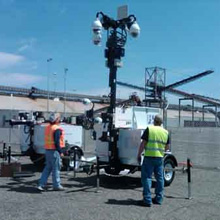 World Telecom & Surveillance employees initially set up portable surveillance trailers to view the opposite shore and access to the waterway