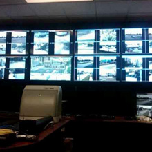 Deputies in the command center can view monitors showing live images from Orlando's recently installed network of IP-based video cameras managed by OnSSI’s Ocularis