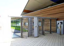 Access to the outdoor swimming pool at Lake Constance thermal baths