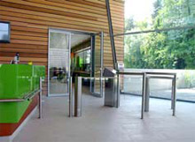 Access to the sauna area at Lake Constance thermal baths