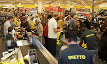 as of August 2008 Netto has implemented their IP video platform in 54 of its Swedish store