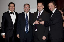 Paul Raybould and Jon Lee of Index Security Systems Ltd. with Magnus Ekerot and Lutz Coelen