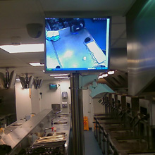 Monitor mounted on a pole
