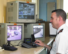 Camera images are transmitted to the system's on-site control room situated in a purpose built security lodge