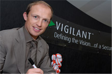 Matt Dawson at the launch of Vigilant's new UK Headquarters