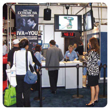 The Bosch booth at the ASIS International 2008 attracted attention for its IVA challenge