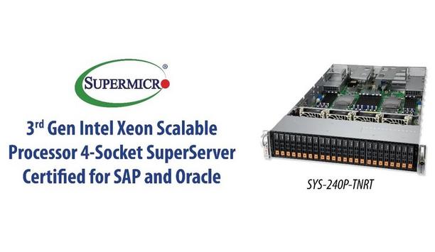 Supermicro Enterprise-class 4-socket SuperServer certified for SAP and Oracle Workloads