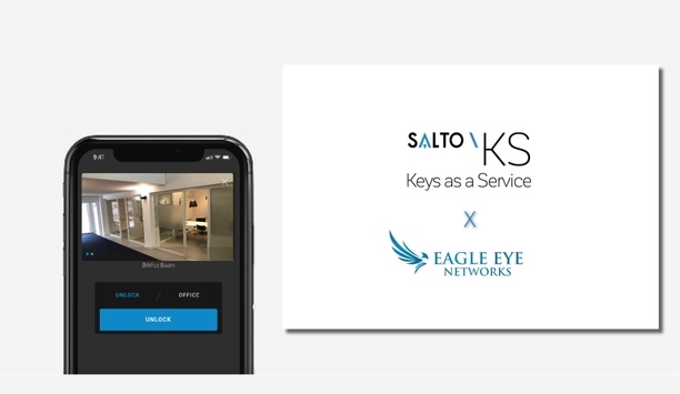 Eagle Eye Cloud VMS Surveillance product integrated via cloud within Salto KS application