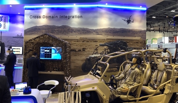 Hoverfly showcases LiveSky UAS at Drumgrange’s stand at DSEI 2019