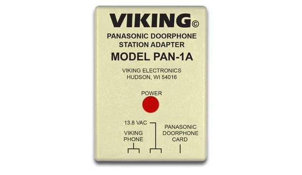 Viking Electronics’ PAN-1A door phone station adapter utilises the features of Panasonic door phone cards