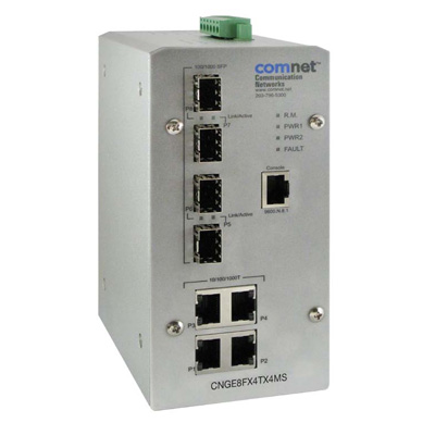 ComNet CNGE8FX4TX4MS environmentally hardened managed Ethernet switch