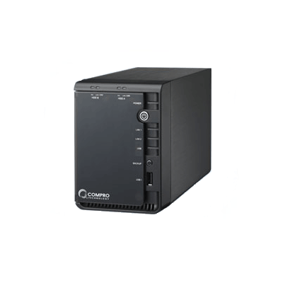 Compro RS-2212 12 channel network video recorder with dual SATA support