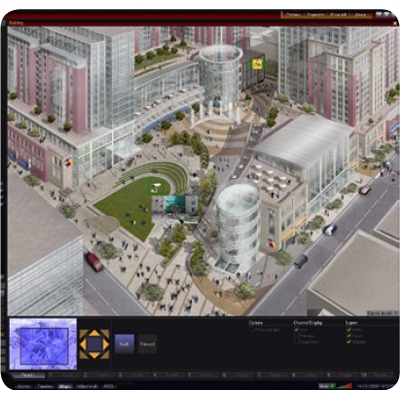 Controlware 2.5D Live Video Maps Live video embedded into maps instead of camera icons