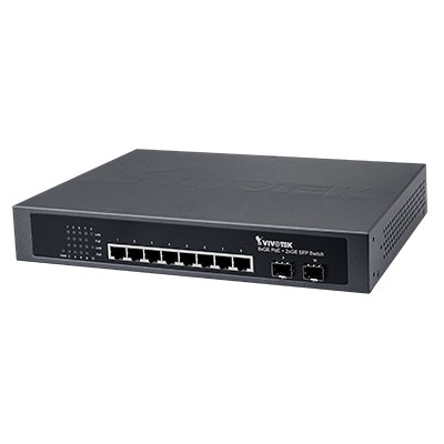 VIVOTEK AW-GET-100A-120 unmanaged 8xGE PoE + 2xGE SFP switch