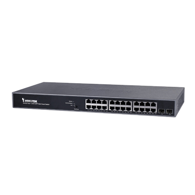 VIVOTEK AW-GEV-264B-370 24xGE PoE + 2xGE SFP VivoCam web smart managed switch